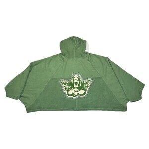 Boys Lie Boxy Oversized Hoodie Poncho Green Sweatshirt Zip Up One Size Fits ALL